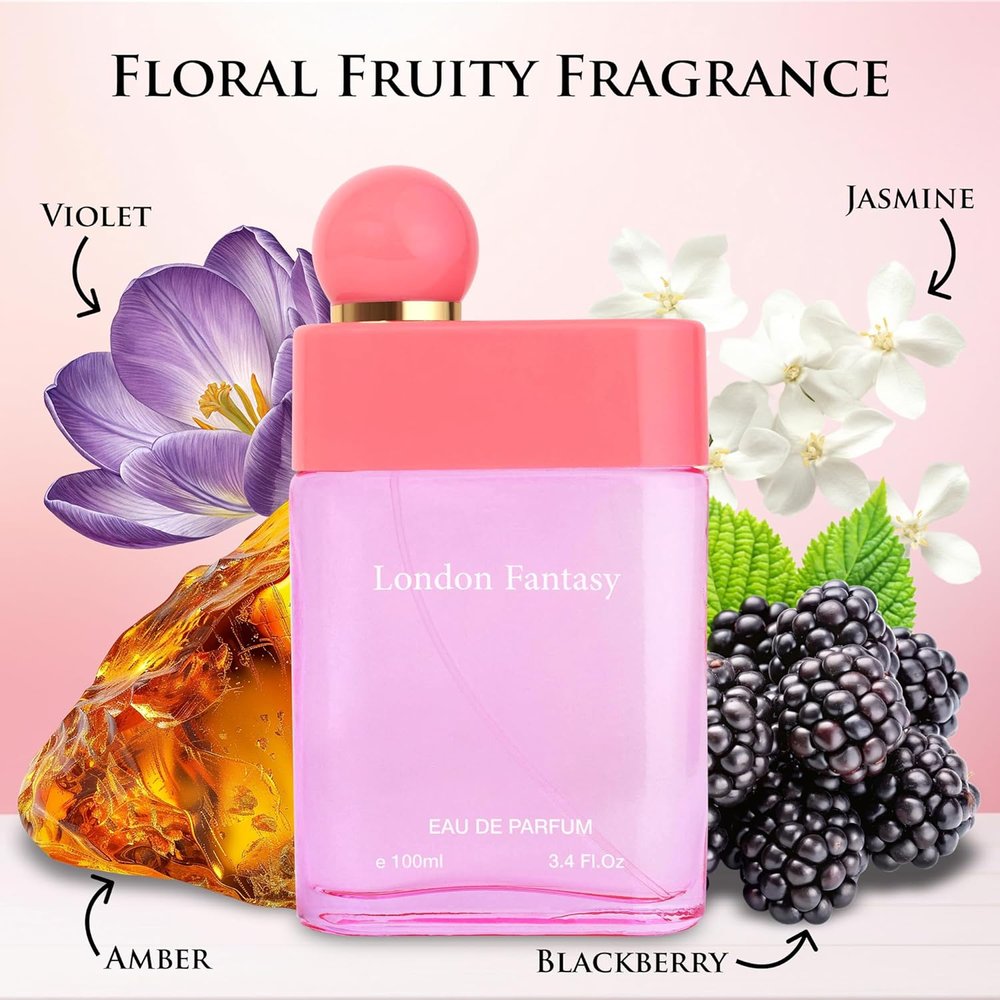 London Fantasy Perfume 3.4oz - Flora Fruity Fragrance - Top Notes of Strawberry, image 1
