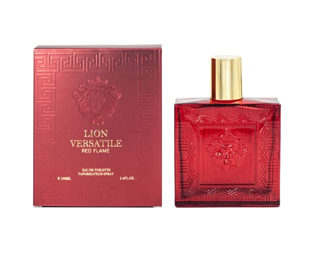 Lion Versatile Red Cologne for Men 3.4oz - Inspired by Versace Eros Flame