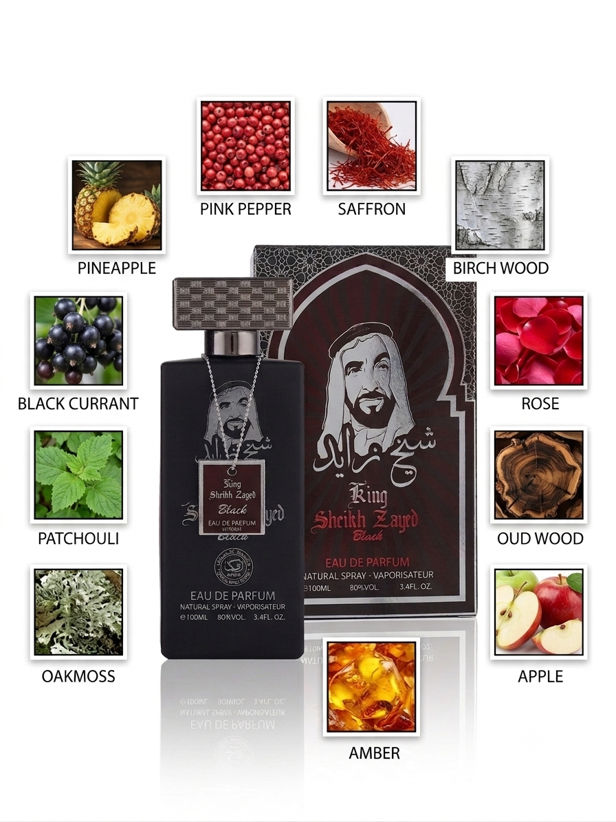 King Sheikh Zayed Black Cologne - The Ultimate Aventus-Inspired Fragrance 3.4oz