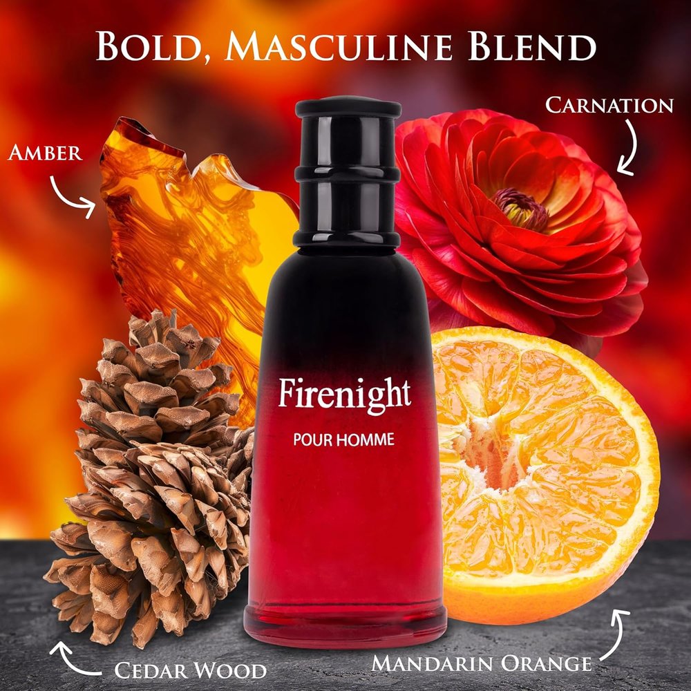 Firenight Cologne For Men 3.4oz Inspired by Dior's Fahrenheit image 1