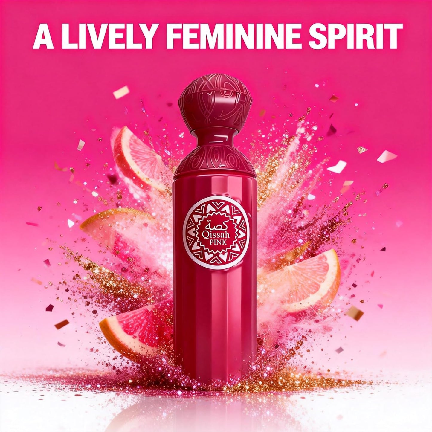 Qissah Pink Women's Eau de Parfum 3.4 Fl Oz | Long Lasting Fresh Floral Fragrance | Perfume