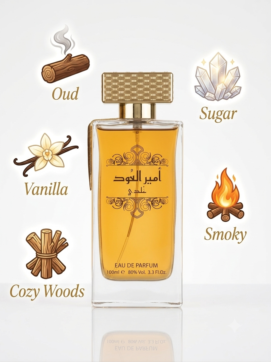 Ameer Al Oudh Intense Ghaldi 100ml EDP | Sweet Smoky Oud Perfume for Men & Women