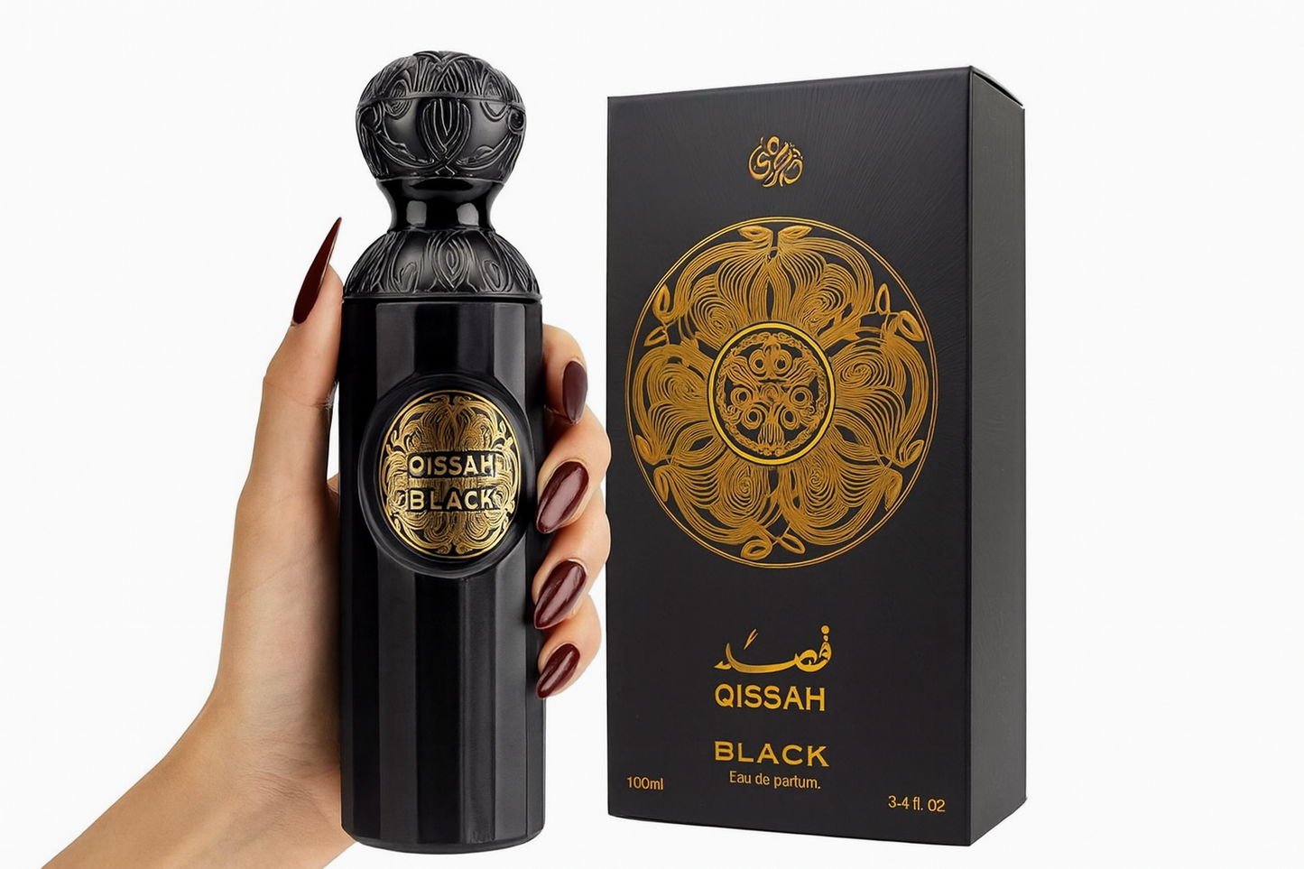 Qissah Black Eau de Parfum Cologne Perfume 100ml | Unisex Luxury Oriental Floral Fragrance