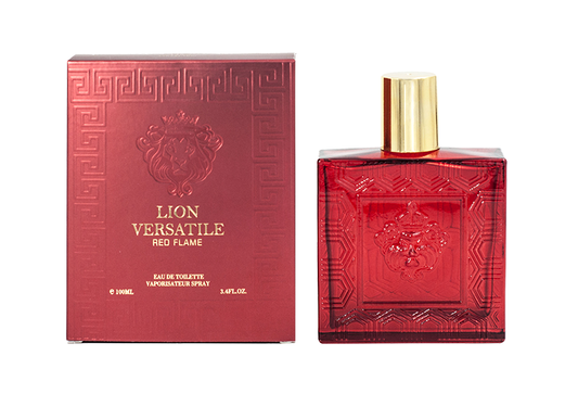 Lion Versatile Red Cologne for Men 3.4oz - Inspired by Versace Eros Flame