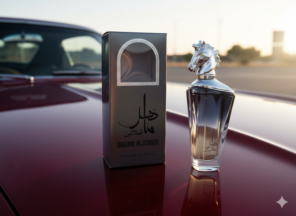 Maahir Platinum Cologne - 3.4oz - Men's Fragrance with Horse-Head Cap - Oriental-Woody Blend - Long-Lasting Eau De Parfum - Perfect for Evening Wear