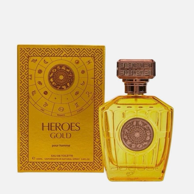 Men’s Heroes Gold Cologne 3.4 oz EDT Spray for Men - inspired by Eros Energy