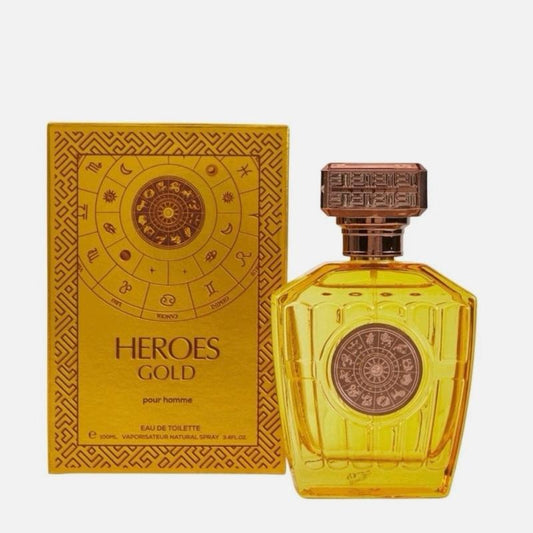 Men’s Heroes Gold Cologne 3.4 oz EDT Spray for Men - inspired by Eros Energy