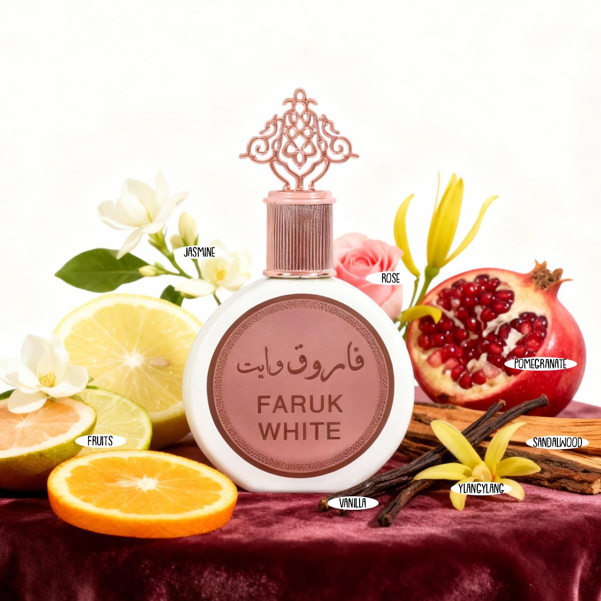 Faruk White Perfume for Women - 3.4oz EDP Light Floral Fruity Perfume 100ML 3.4 FL Oz