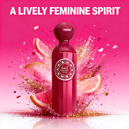 Qissah Pink Women's Eau de Parfum 3.4 Fl Oz | Long Lasting Fresh Floral Fragrance | Perfume