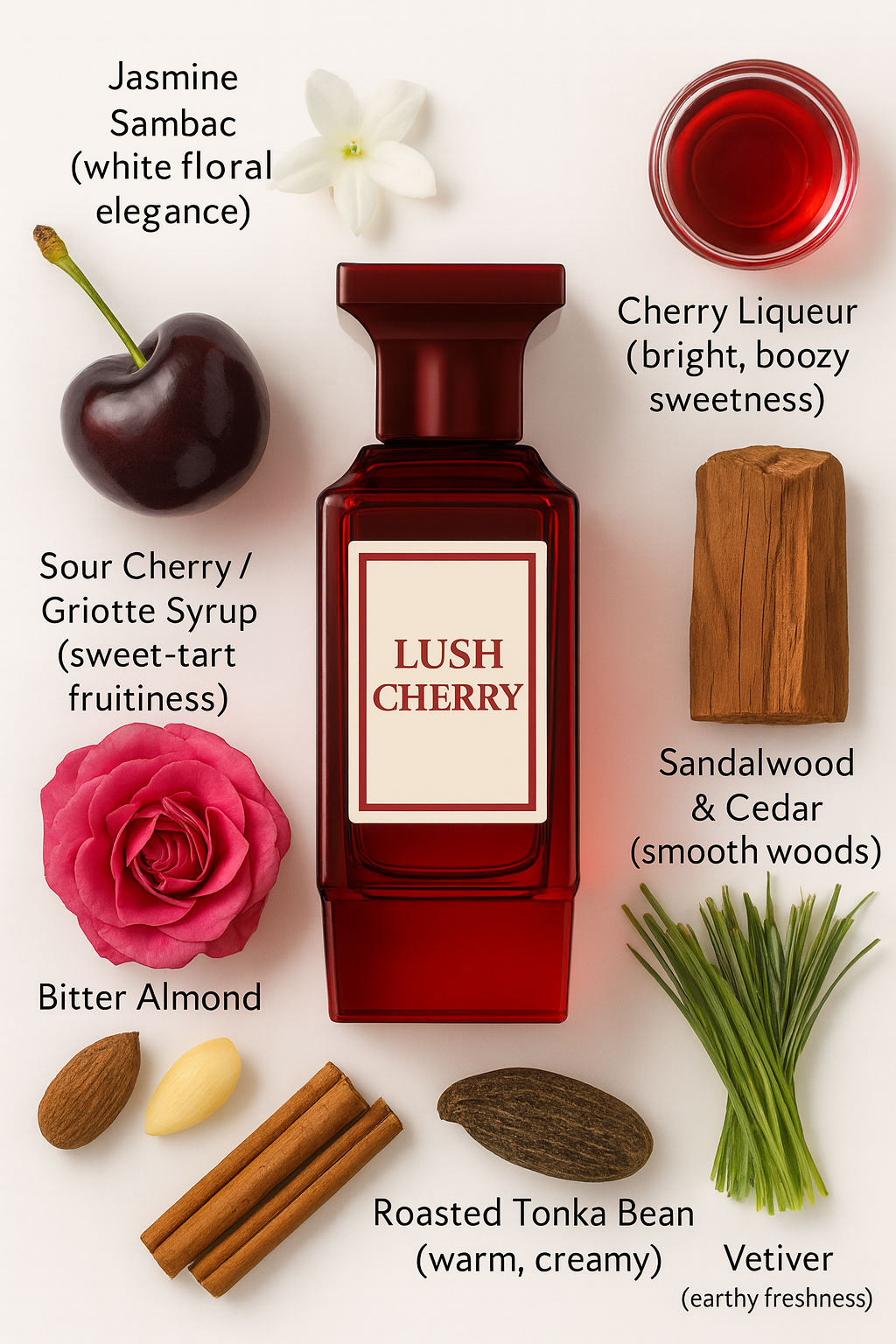 Lush Cherry Unisex Men's & Women's Cologne Perfume - 3.4oz - Inspired by Tom Ford Lost Cherry