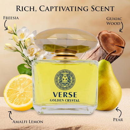 Verse Golden Crystal Perfume 3.4oz Inspired By Versace Yellow Diamond image 1