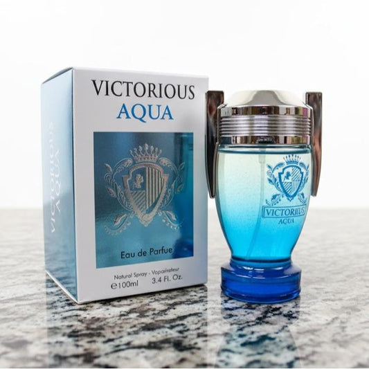 VICTORIOUS AQUA MEN'S COLOGNE - 3.4OZ EDP - INSPIRED BY INVICTUS AQUA