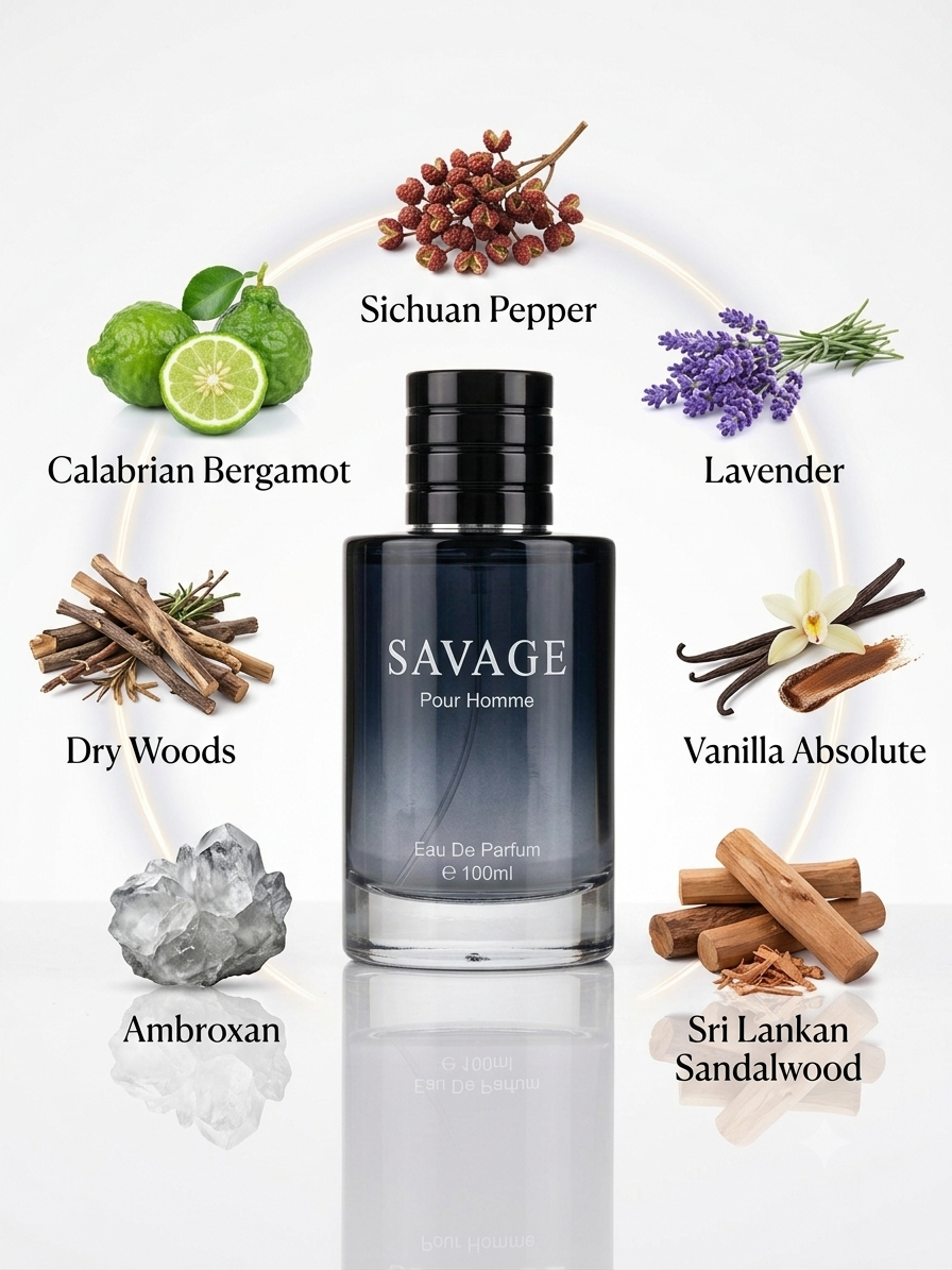 Savage Pour Homme Cologne - 3.4oz EDP - Inspired by Sauvag e