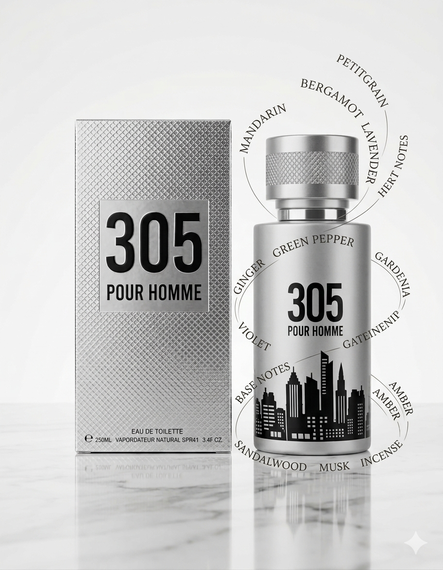 305 Pour Homme Cologne for men - 3.4oz - Inspired by Carolina Herrera 212