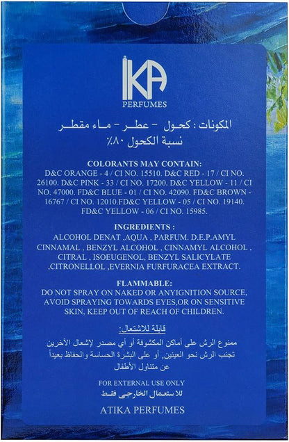 IKA Blue Wave EDP For Men - 100ml | Aquatic Scent Inspired by Ocean Breeze