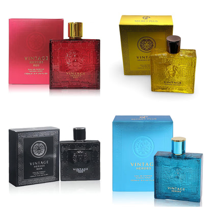 Heroes Cologne Set - 4 Bottle Collection - 3.4oz each - Men's Fragrance Set