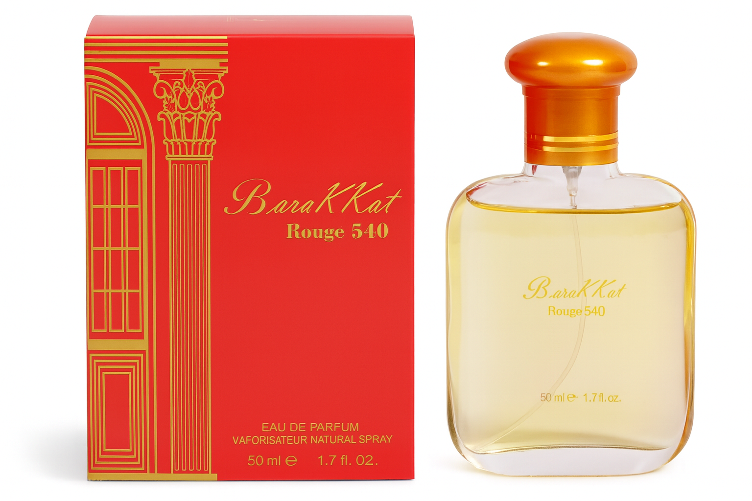 BaraKKat Rouge 540 Eau de Parfum – 50ml / 1.7 fl oz Unisex - Inspired by Baccarat Rouge 540