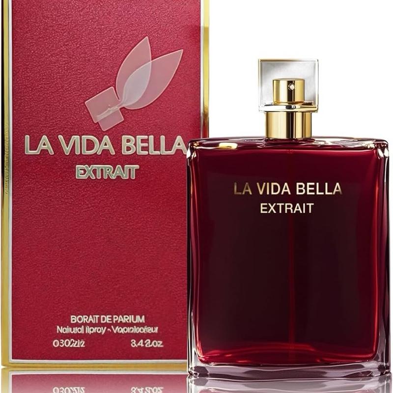 La Vida Bella Extrait Women Perfume 3.4Fl Oz Eau de Parfum Spray with Raspberry, Pink Pepper & Bergamot - Sugary Rush & Citrusy Notes Fragrance Daytime & Casual Use