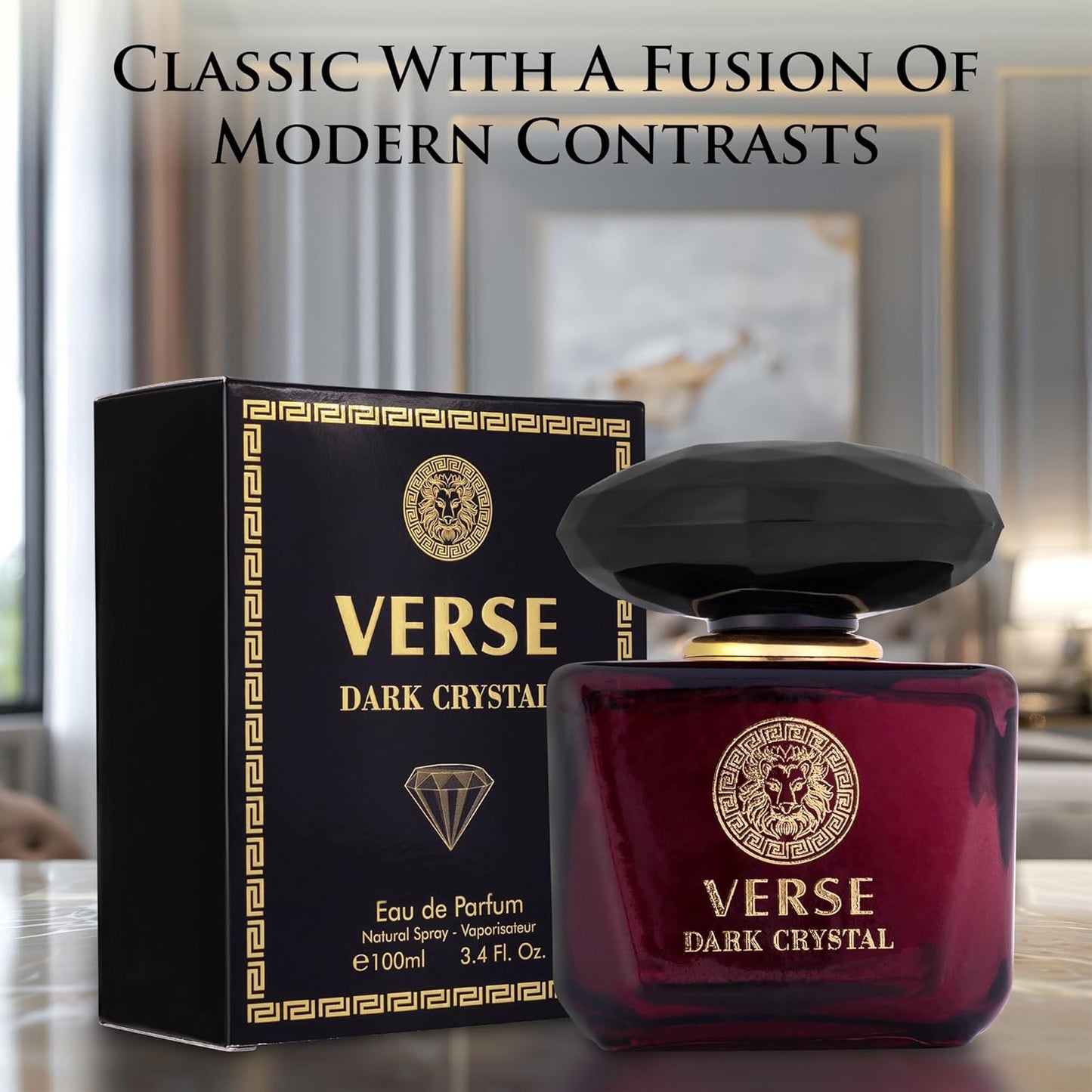 Verse Dark Crystal Perfume for Women - 3.4oz - Inspired by Versace Crystal Noir