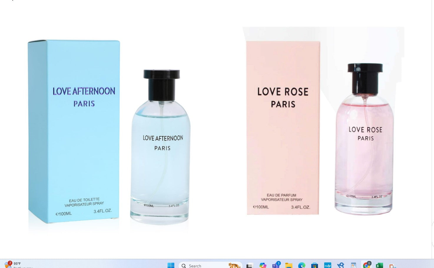 Men's & Women's Perfume & Cologne Set - Love Afternoon Paris & Love Rose Paris - Inspired by LV