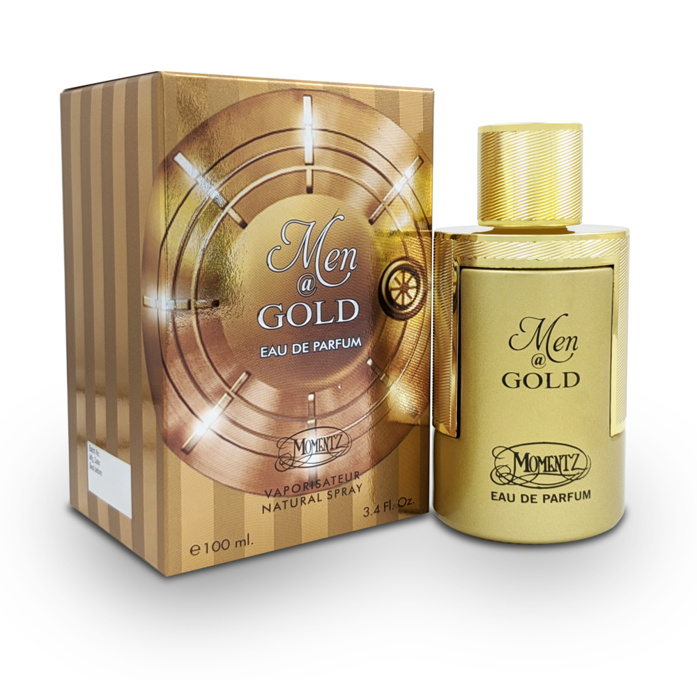 Men @ Gold Cologne - 3.4oz - Men's Citrus, Spice, Amber, Musk, Vanilla Fragrance
