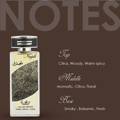 Najdi by Manasik Eau De Parfum 100ml – Citrus, Woody, Warm Spicy, Aromatic & Smoky Unisex Fragrance