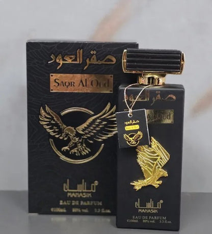 Mahasik Saqr Al Oud Cologne 100ml | Arabian Oud Perfume, Long-Lasting, Luxury Scent Men's Fragrance