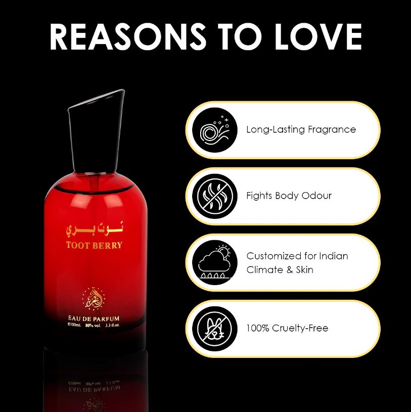Toot Berry Eau De Parfum 100ml – Fruity, Sweet, White Floral & Amber Long-Lasting Unisex Fragrance