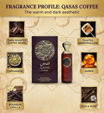 Qasas Coffee Men & Women Fragrance Perfume Cologne - 3.4oz EDP Unsex Fragrance