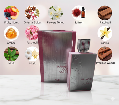 Manasik Oud Amber Pink EDP 3.3floz Women's Perfume