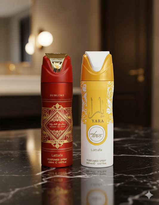 Lattafa Body Spray Duo for women - 2 X 200ML - Tous and Sublime - Fragrance Women's Perfume Set